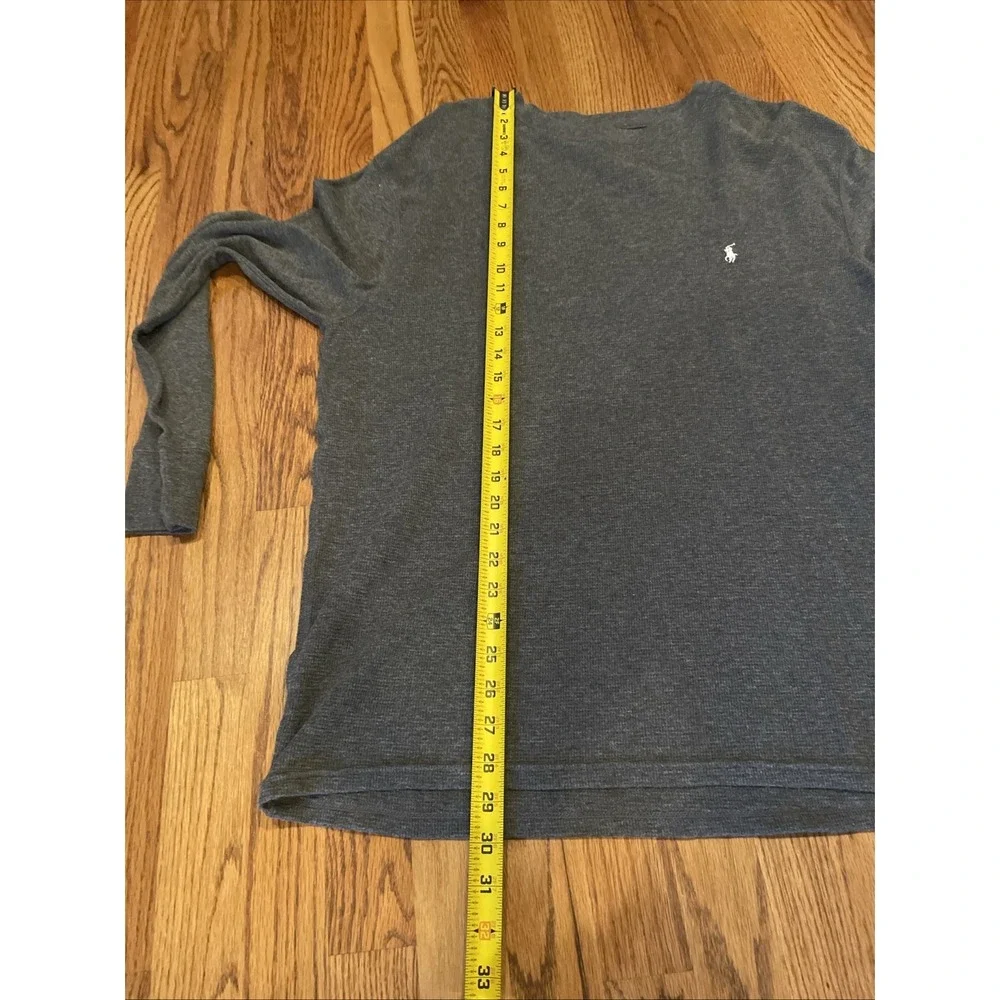 Polo Ralph Lauren Men's Waffle Knit Long Sleeve Shirt Gray Size XL